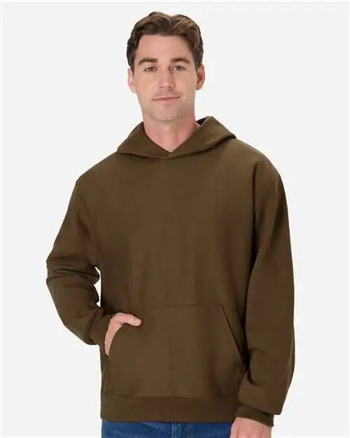 Hanes Og700 Men’s Beefy Sweats Premium Heavyweight Hooded Sweatshirt - Army Brown - Adult s