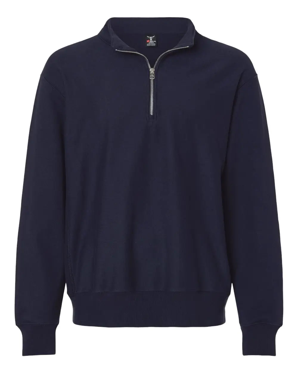 Hanes Og900 Men’s Beefy Sweats Premium Heavyweight Quarter-zip Sweatshirt - Athletic Navy - Adult s