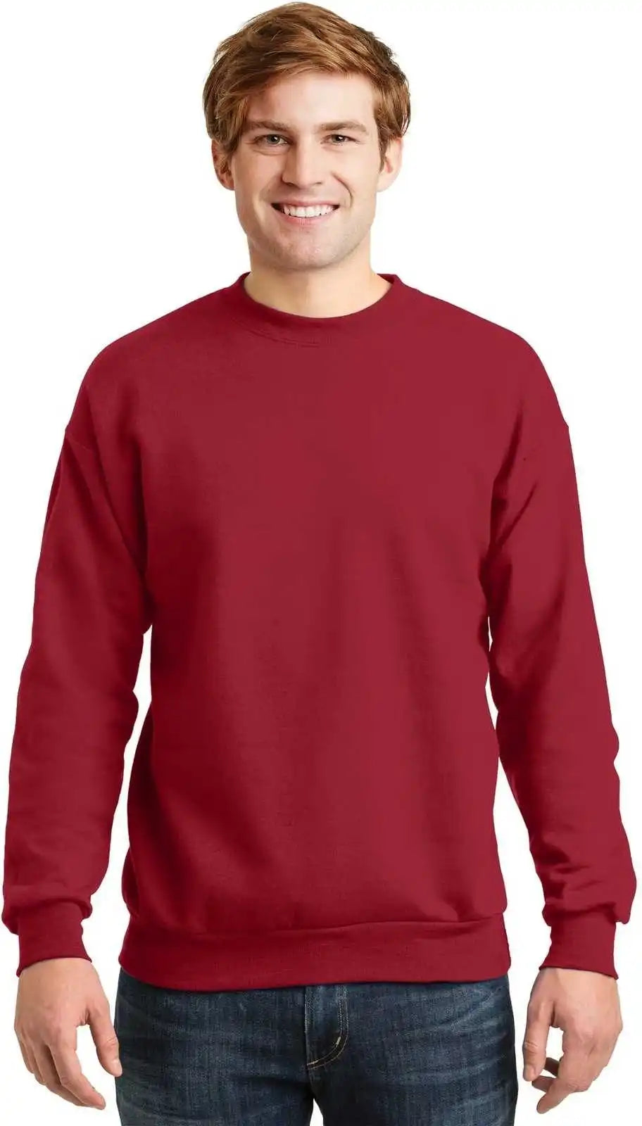 Hanes P160 Ecosmart Crewneck Sweatshirt Deep Red