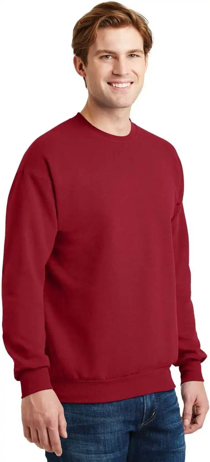 Hanes P160 Ecosmart Crewneck Sweatshirt Deep Red