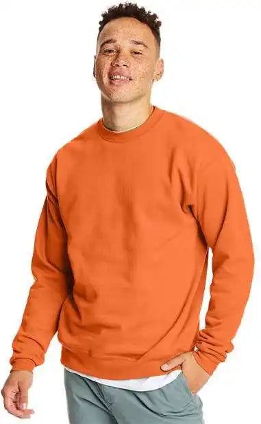 Hanes P160 Ecosmart Crewneck Sweatshirt Safety Orange