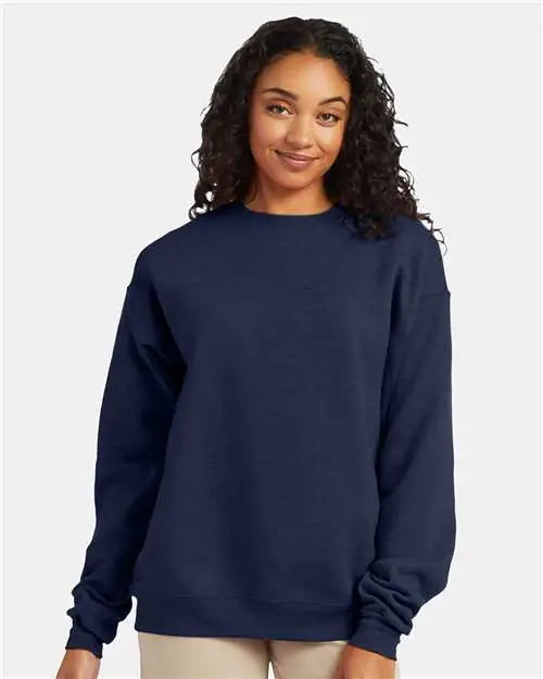 Hanes P160 Ecosmart® Crewneck Sweatshirt - Heather Navy