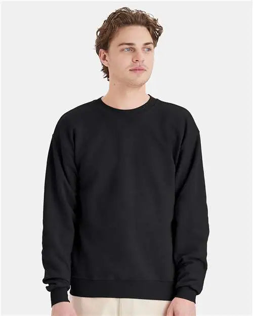 Hanes P160 Ecosmartâ Crewneck Sweatshirt - Black