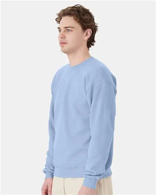 Hanes P160 Ecosmartâ Crewneck Sweatshirt - Light Blue