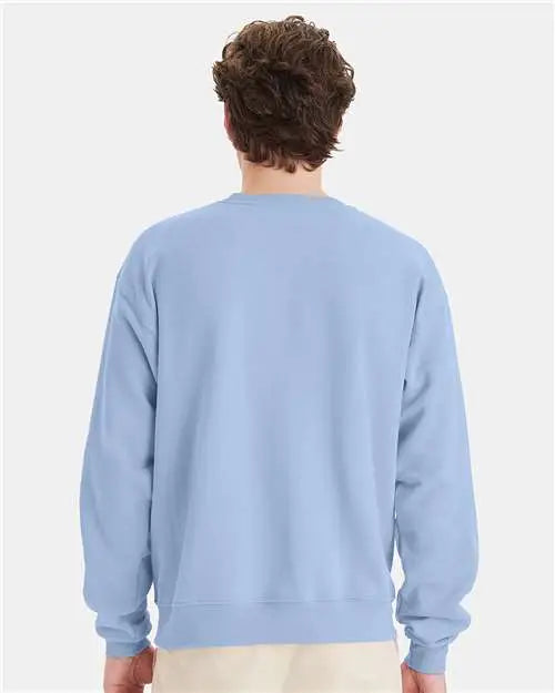 Hanes P160 Ecosmartâ Crewneck Sweatshirt - Light Blue