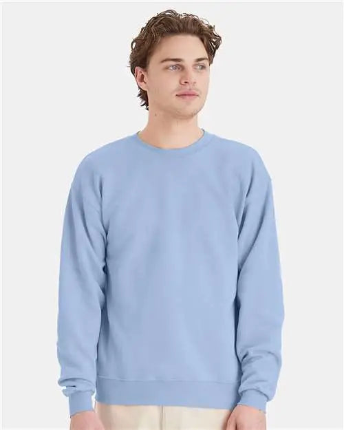 Hanes P160 Ecosmartâ Crewneck Sweatshirt - Light Blue