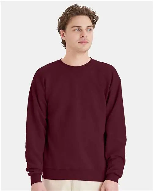 Hanes P160 Ecosmartâ Crewneck Sweatshirt - Maroon