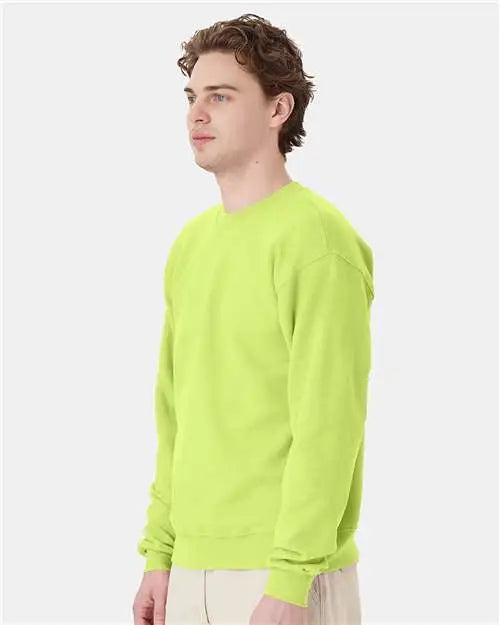 Hanes P160 Ecosmartâ Crewneck Sweatshirt - Safety Green