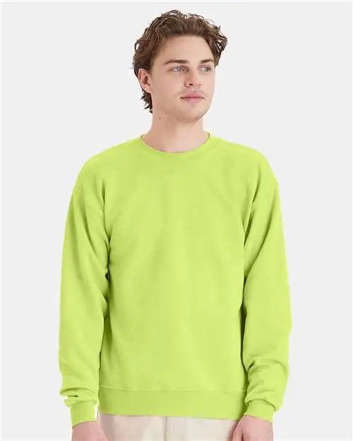 Hanes P160 Ecosmartâ Crewneck Sweatshirt - Safety Green