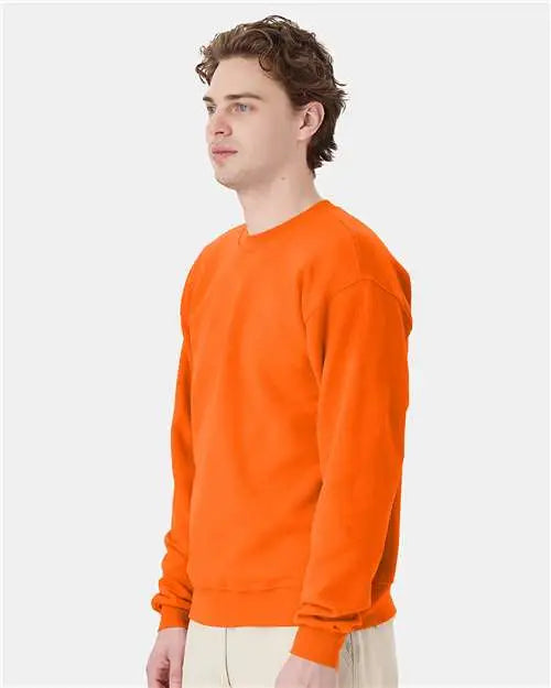 Hanes P160 Ecosmartâ Crewneck Sweatshirt - Safety Orange