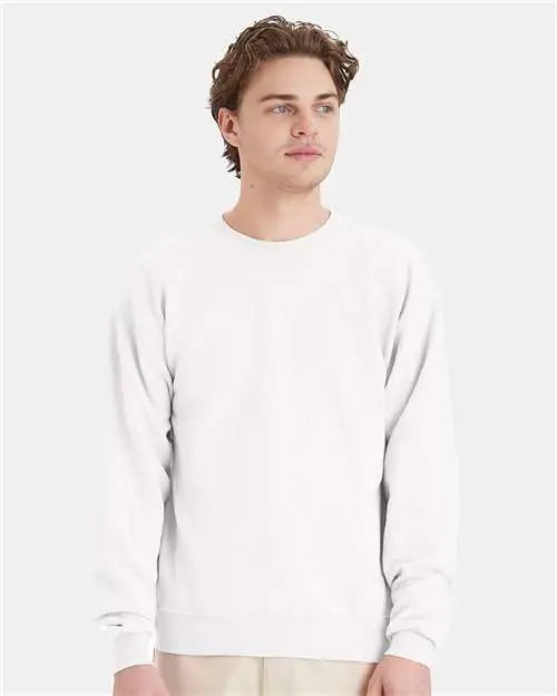 Hanes P160 Ecosmartâ Crewneck Sweatshirt - White