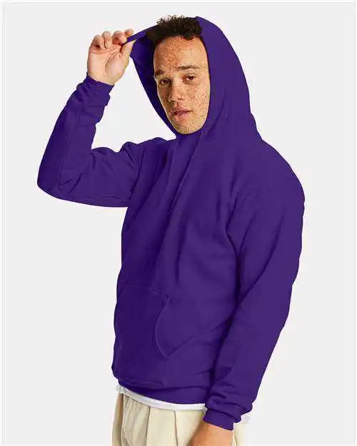 Hanes P170 Ecosmart Hooded Sweatshirt Athletic Purple