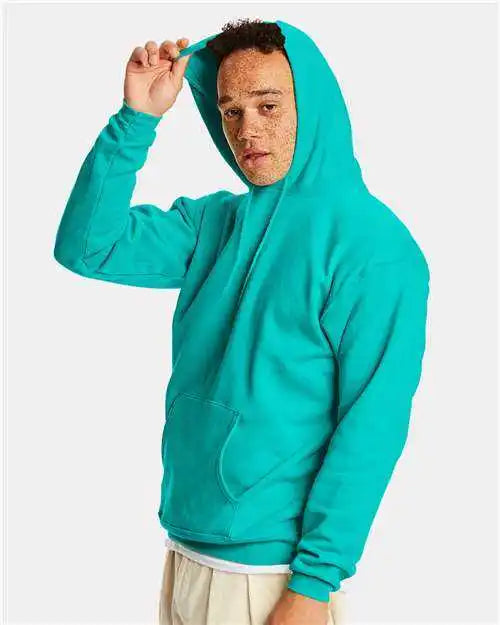 Hanes P170 Ecosmart Hooded Sweatshirt Athletic Teal
