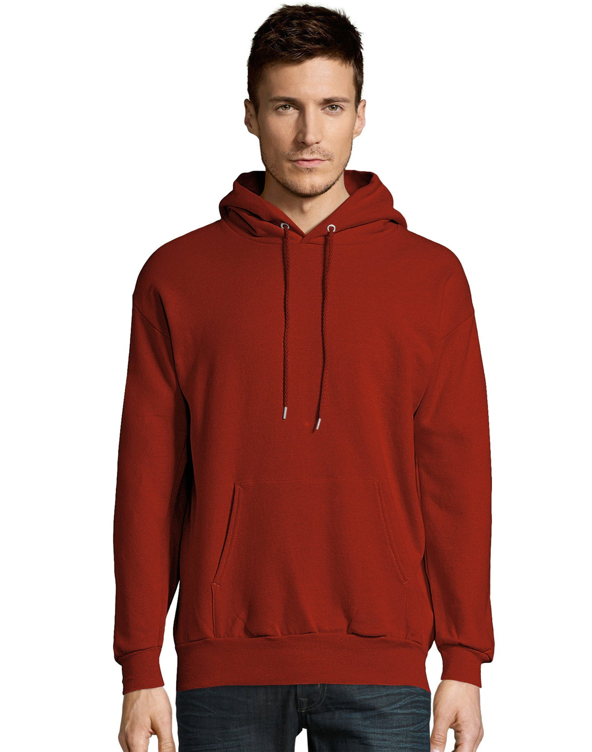 Hanes P170 Ecosmart Hooded Sweatshirt - Red Pepper Heather