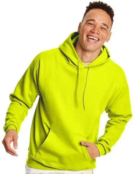 Hanes P170 Ecosmart Hooded Sweatshirt - Safety Green