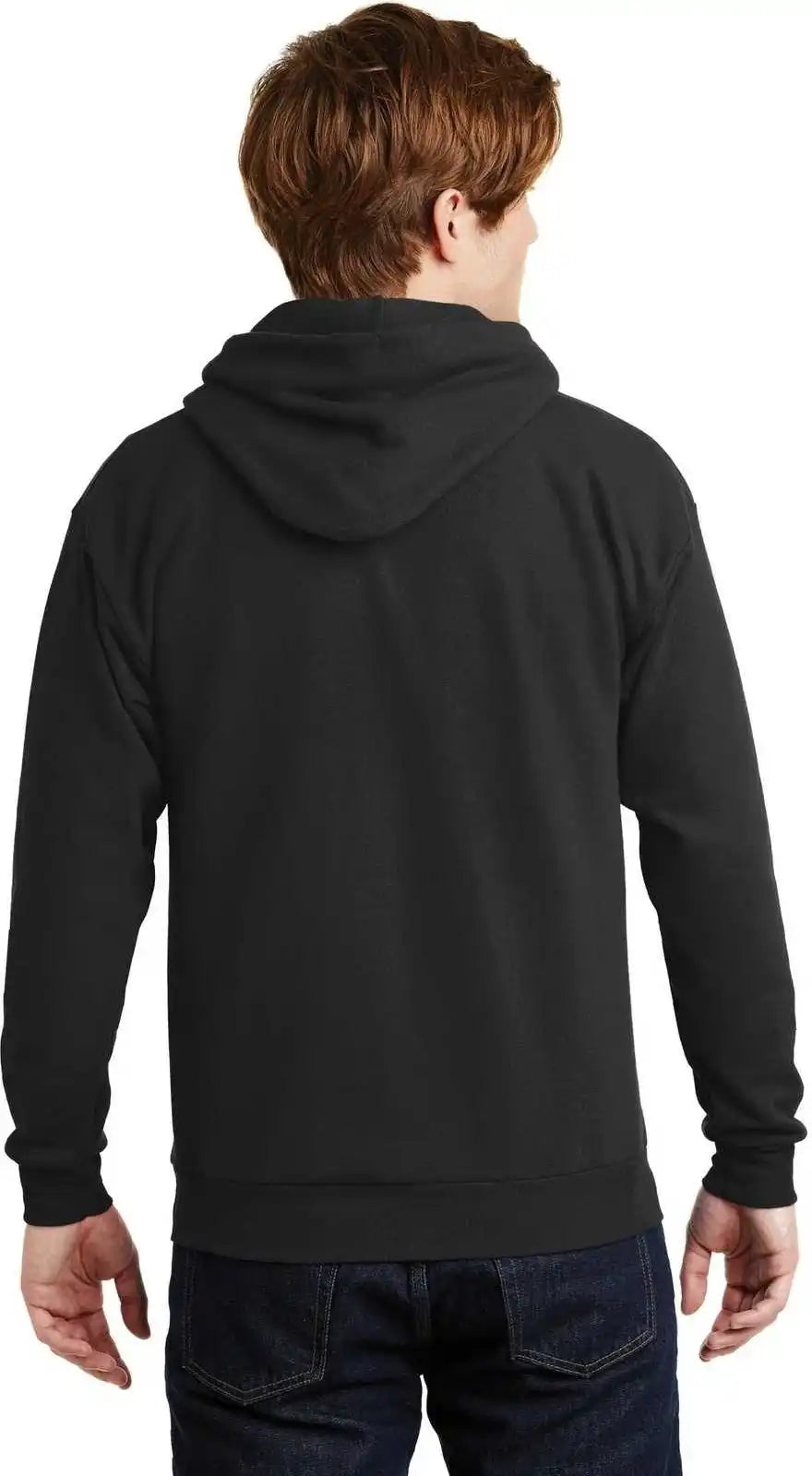 Hanes P170 Ecosmart Pullover Hooded Sweatshirt Black