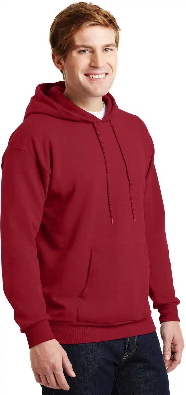Hanes P170 Ecosmart Pullover Hooded Sweatshirt Deep Red