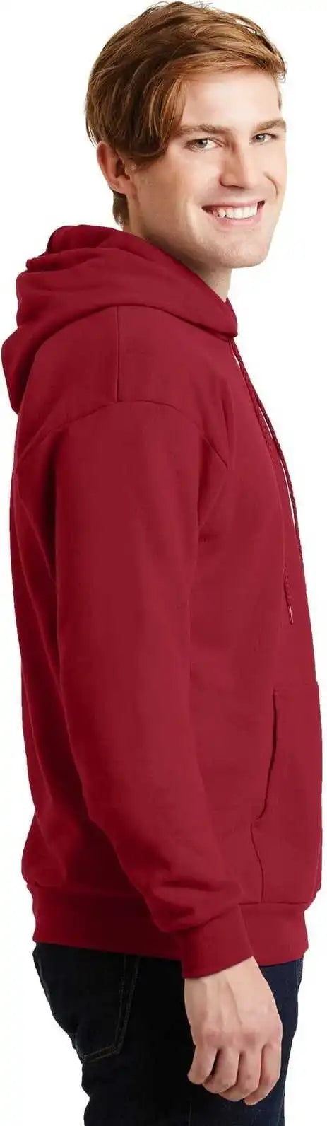 Hanes P170 Ecosmart Pullover Hooded Sweatshirt Deep Red