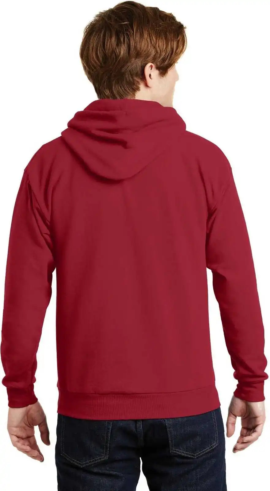 Hanes P170 Ecosmart Pullover Hooded Sweatshirt Deep Red
