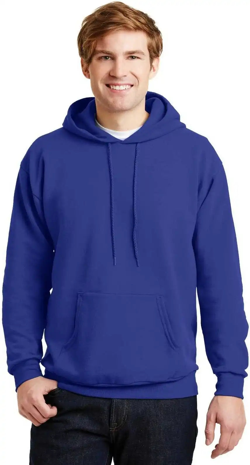 Hanes P170 Ecosmart Pullover Hooded Sweatshirt Deep Royal