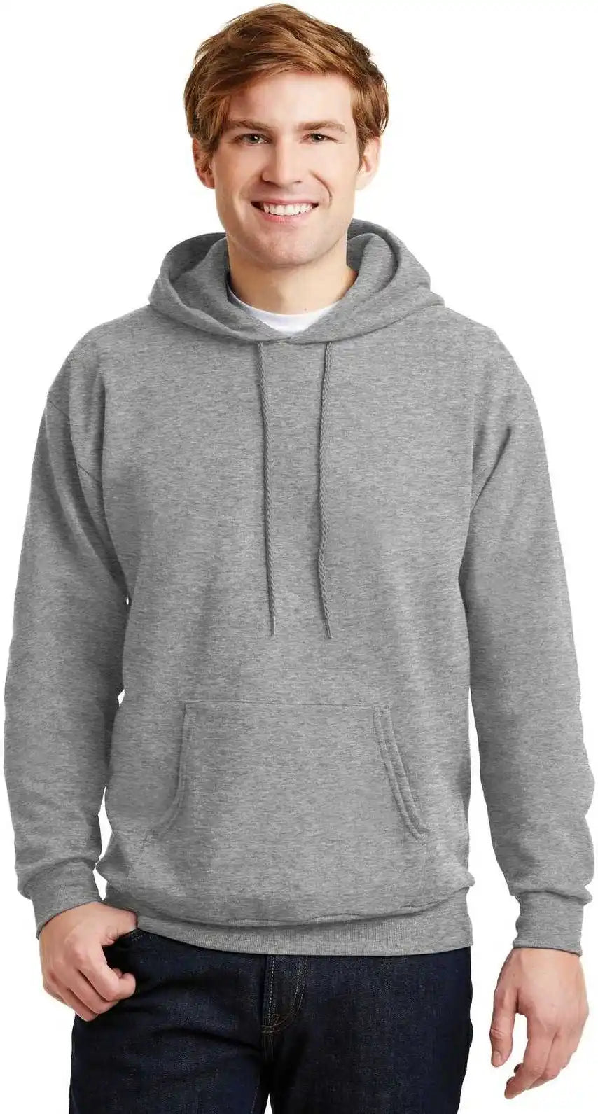 Hanes P170 Ecosmart Pullover Hooded Sweatshirt Light Steel