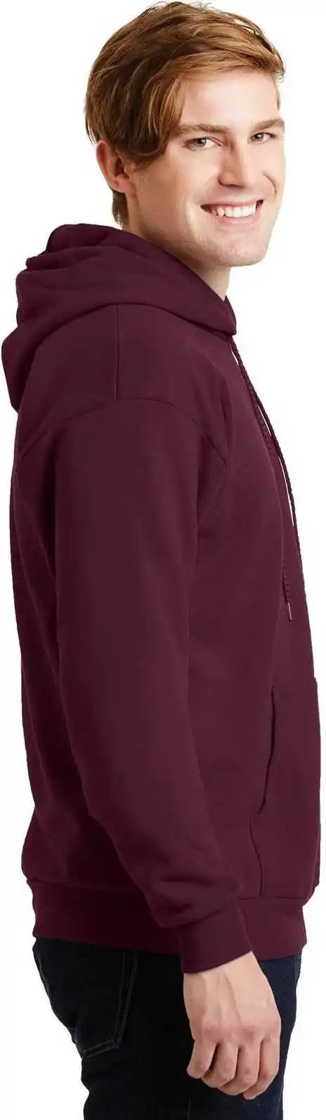 Hanes P170 Ecosmart Pullover Hooded Sweatshirt Maroon
