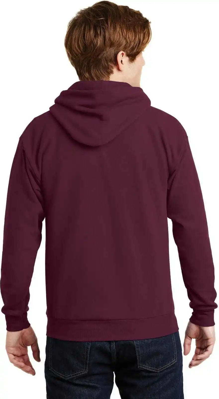 Hanes P170 Ecosmart Pullover Hooded Sweatshirt Maroon