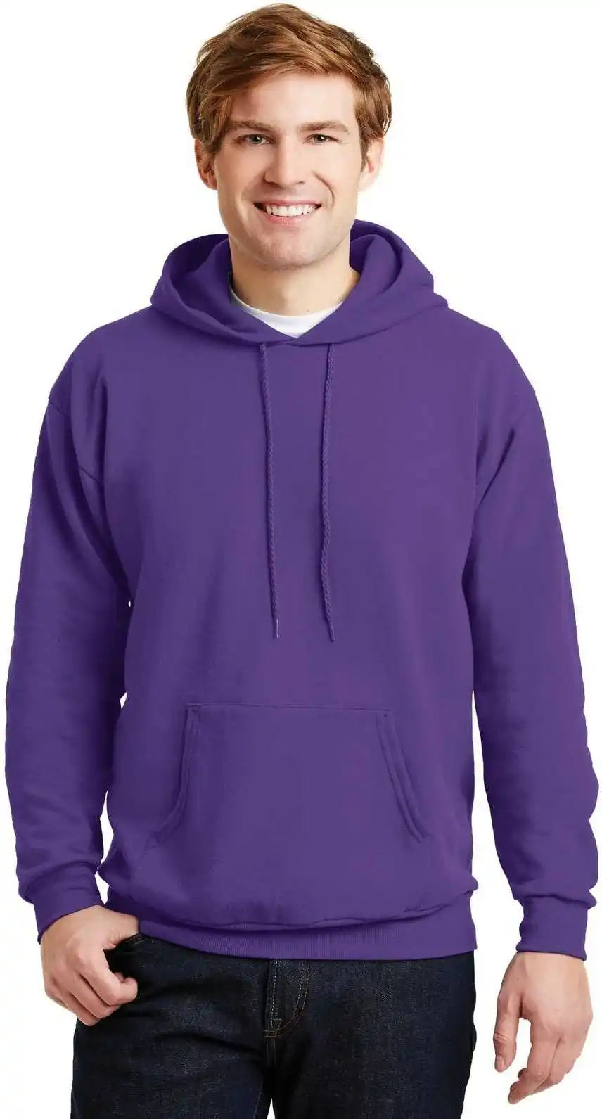 Hanes P170 Ecosmart Pullover Hooded Sweatshirt - Purple