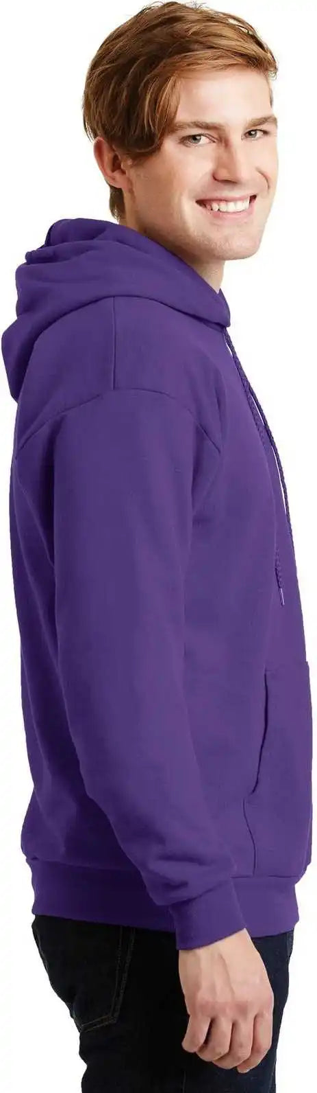 Hanes P170 Ecosmart Pullover Hooded Sweatshirt Purple
