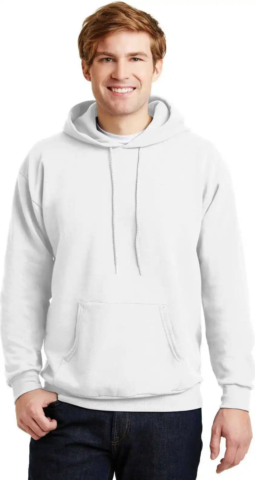 Hanes P170 Ecosmart Pullover Hooded Sweatshirt White