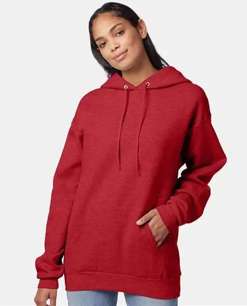 Hanes P170 Ecosmart® Hooded Sweatshirt - Heather Red
