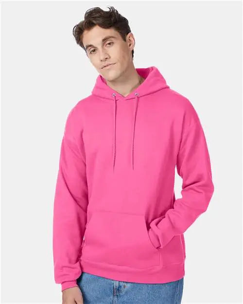 Hanes P170 Ecosmart® Hooded Sweatshirt - Safety Pink - s