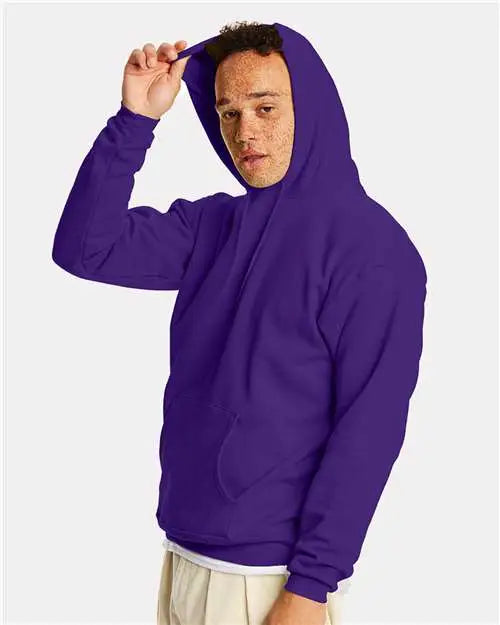 Hanes P170 Ecosmartâ Hooded Sweatshirt - Athletic Purple