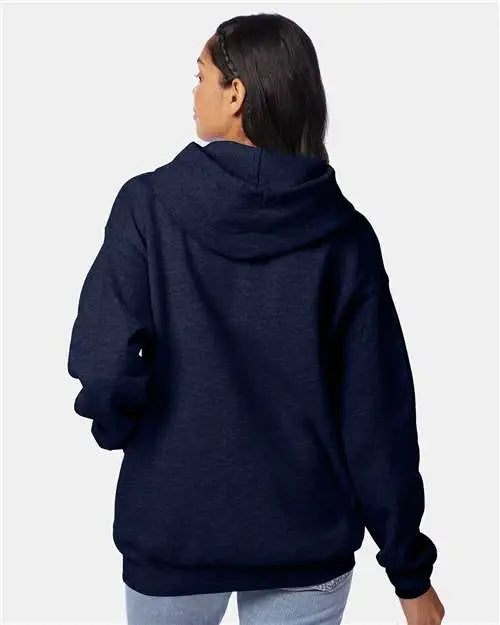 Hanes P170 Ecosmartâ Hooded Sweatshirt - Heather Navy
