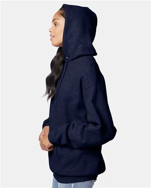 Hanes P170 Ecosmartâ Hooded Sweatshirt - Heather Navy
