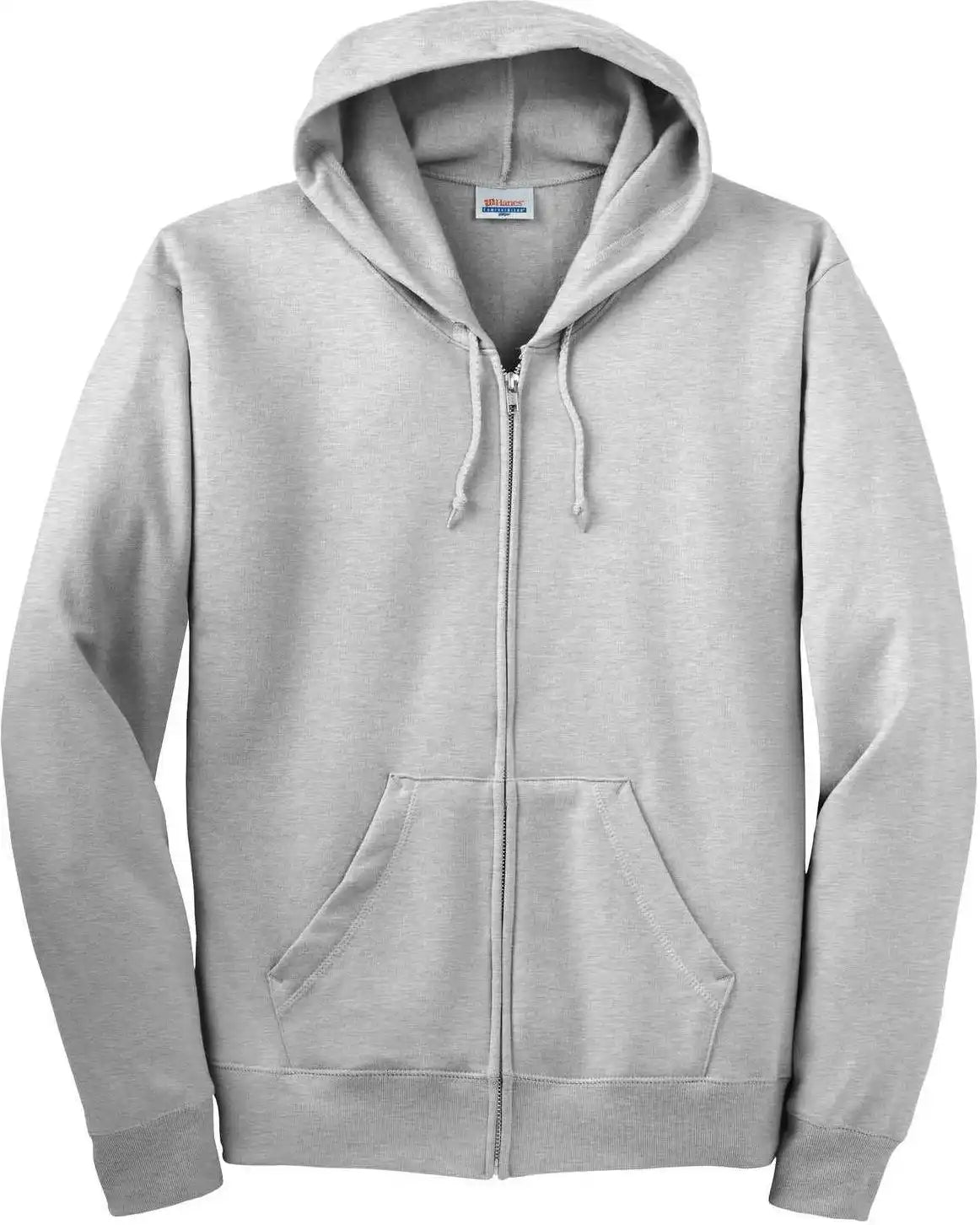 Hanes P180 Ecosmart Full-zip Hooded Sweatshirt - Ash