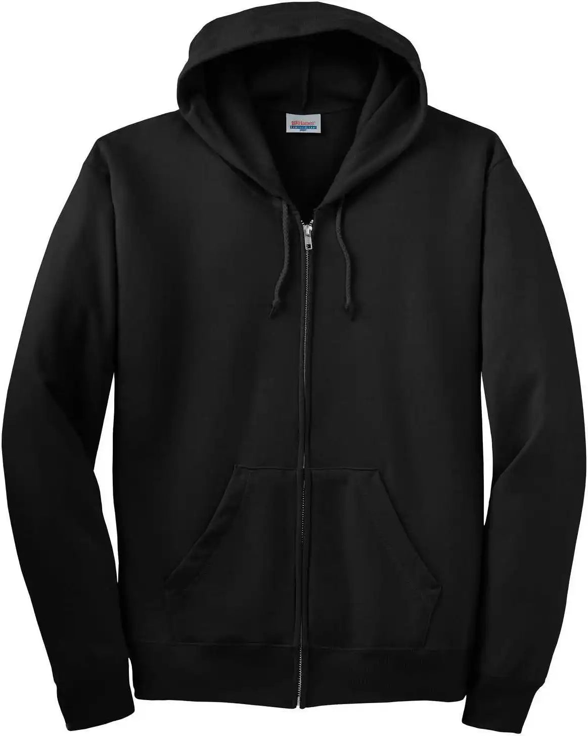 Hanes P180 Ecosmart Full Zip Hooded Sweatshirt Black