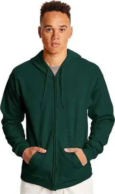 Hanes P180 Ecosmart Full Zip Hooded Sweatshirt Deep Forest