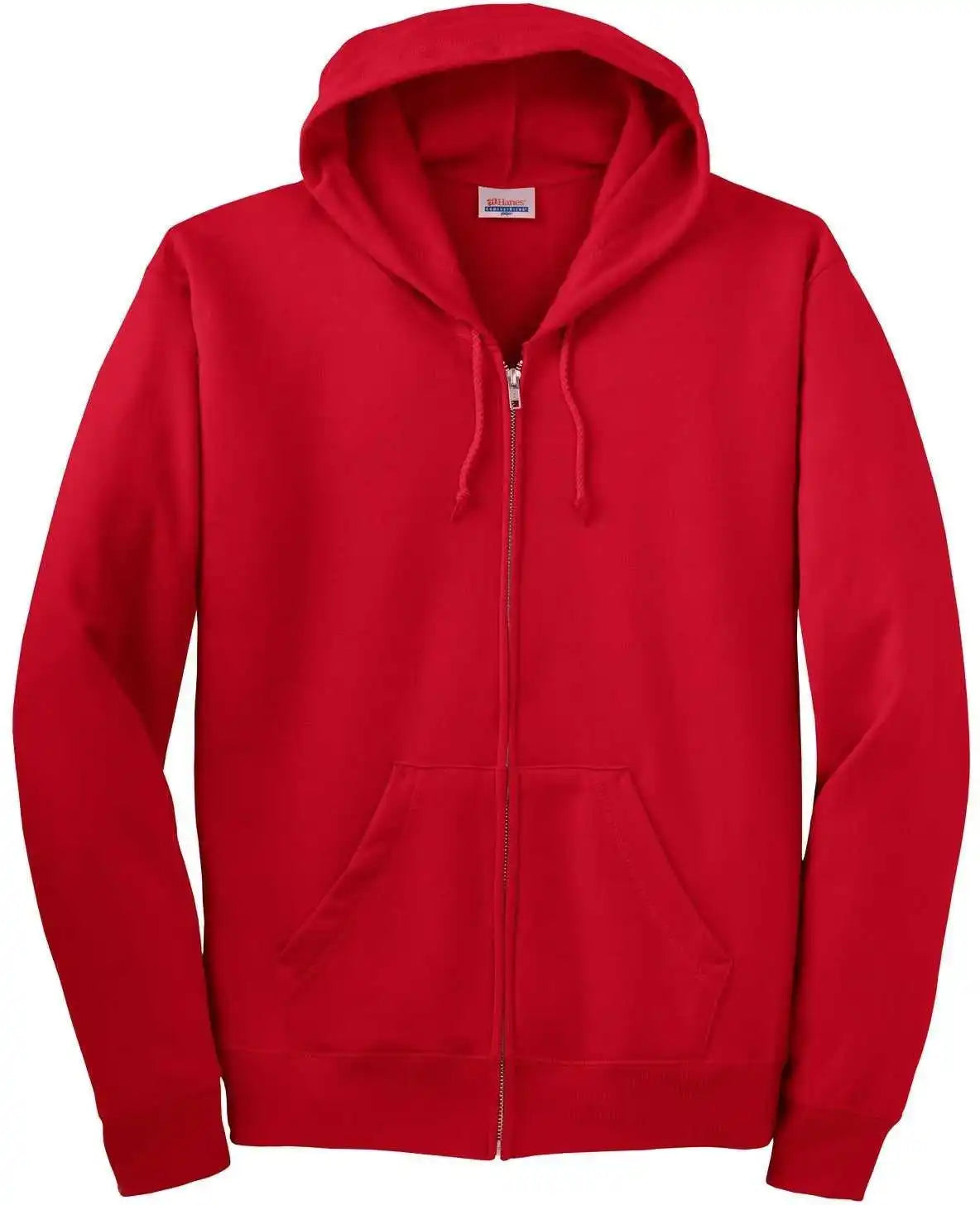 Hanes P180 Ecosmart Full Zip Hooded Sweatshirt Deep Red