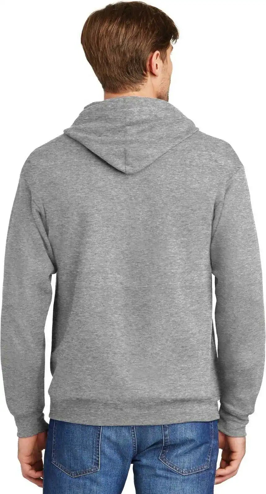 Hanes P180 Ecosmart Full Zip Hooded Sweatshirt Light Steel