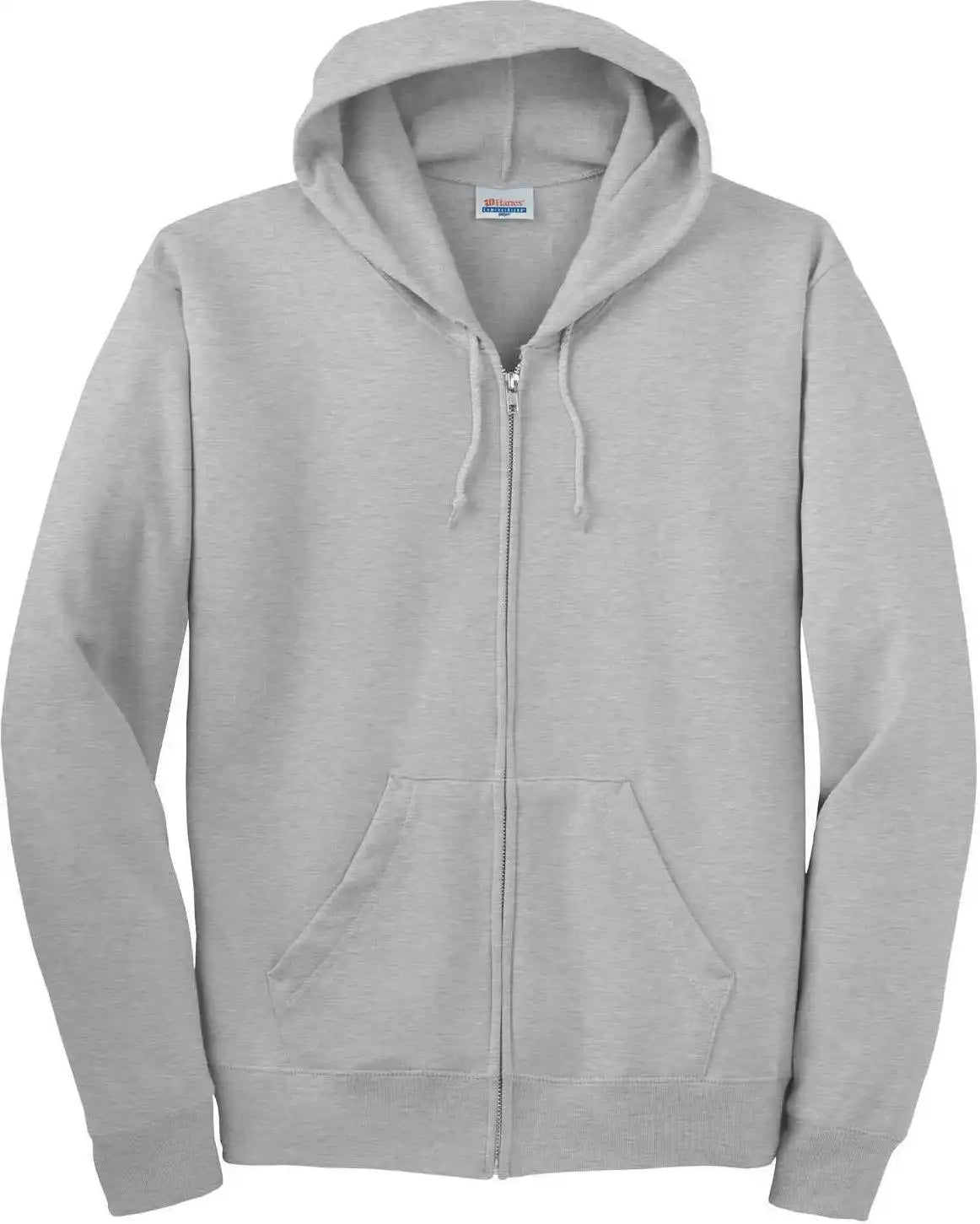 Hanes P180 Ecosmart Full Zip Hooded Sweatshirt Light Steel