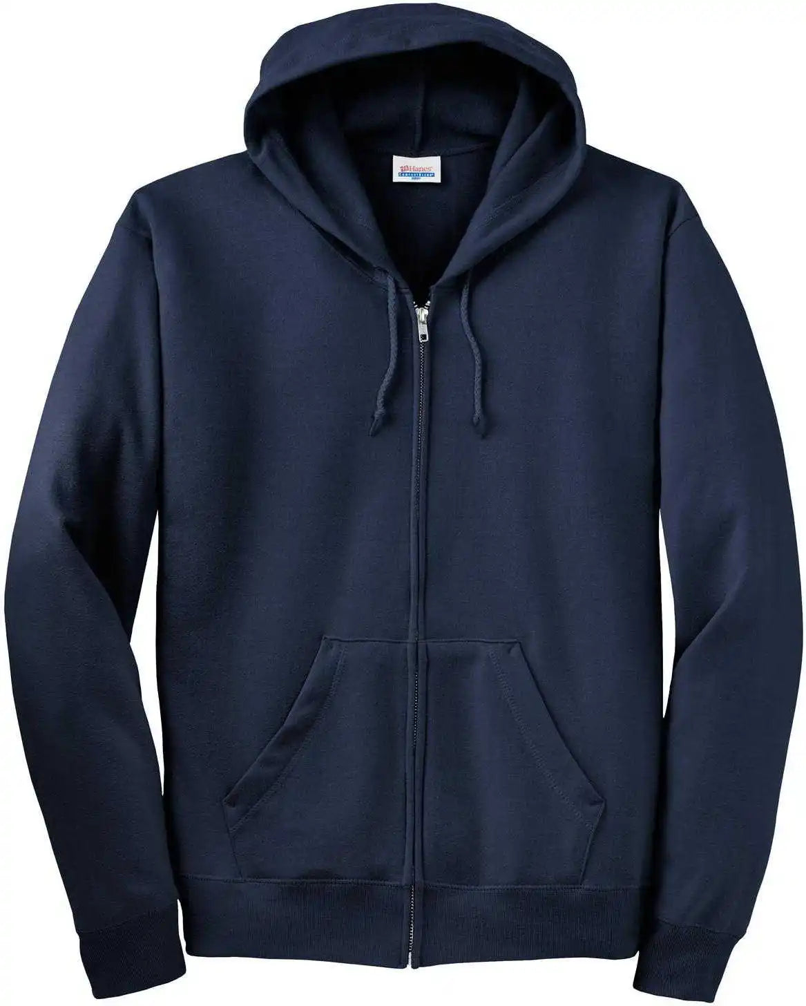 Hanes P180 Ecosmart Full Zip Hooded Sweatshirt Navy