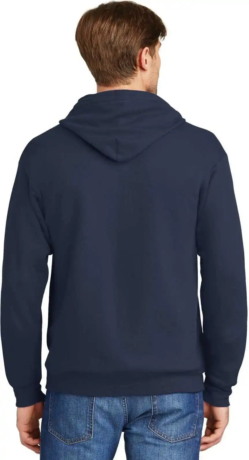 Hanes P180 Ecosmart Full-zip Hooded Sweatshirt - Navy
