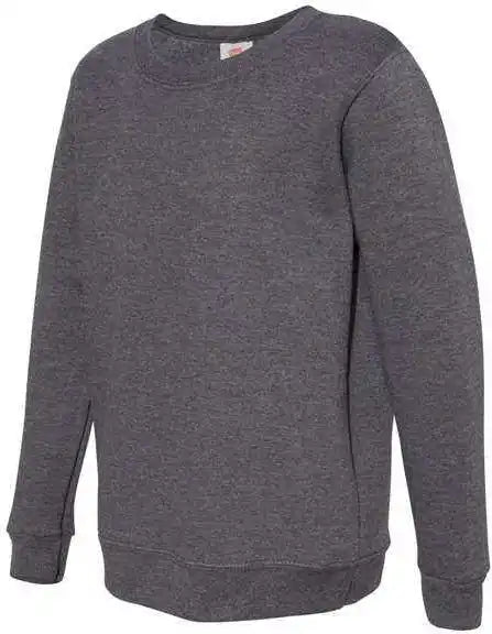 Hanes P360 Ecosmart Youth Crewneck Sweatshirt Charcoal Heather