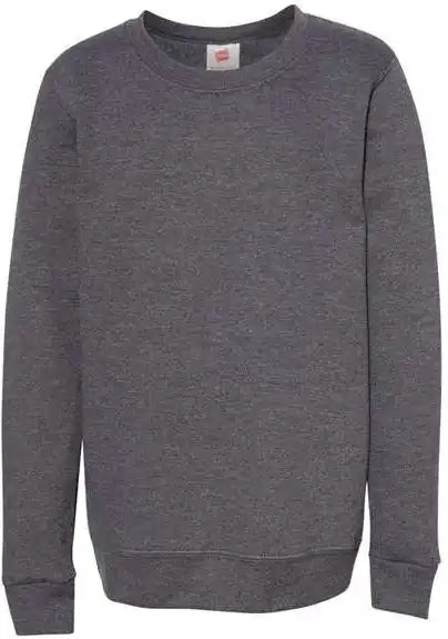 Hanes P360 Ecosmart Youth Crewneck Sweatshirt Charcoal Heather