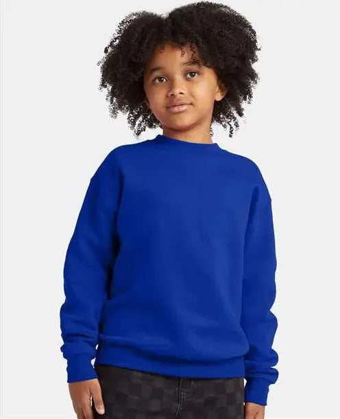 Hanes P360 Ecosmartâ Youth Crewneck Sweatshirt - Deep Royal