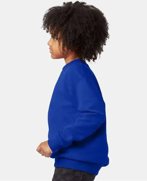 Hanes P360 Ecosmartâ Youth Crewneck Sweatshirt - Deep Royal