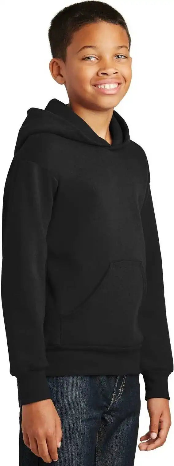 Hanes P470 Youth Ecosmart Pullover Hooded Sweatshirt Black