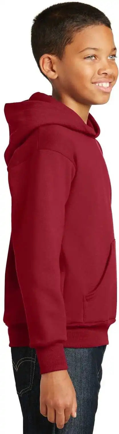 Hanes P470 Youth Ecosmart Pullover Hooded Sweatshirt Deep Red