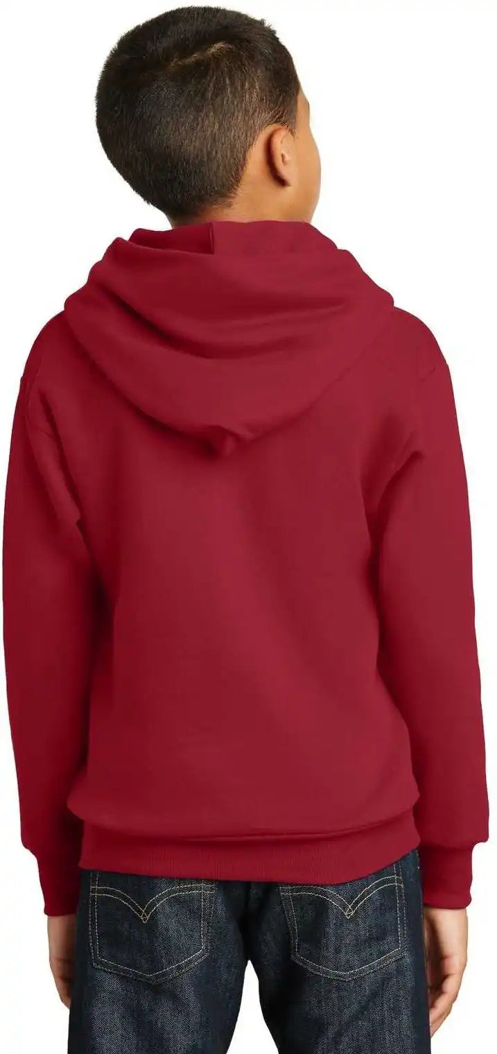 Hanes P470 Youth Ecosmart Pullover Hooded Sweatshirt Deep Red